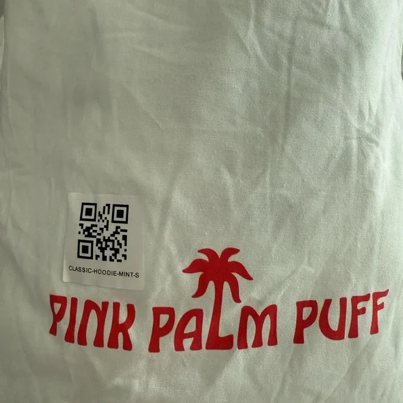 Pink Palm Puff Classic Puff Hoodie in Mint Breeze size Small - Picture 10 of 10